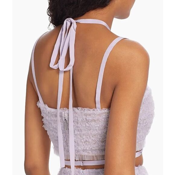 Jason Wu Collection Gathered Mesh Bra Top in Iris NWT Size 6 - Picture 3 of 10